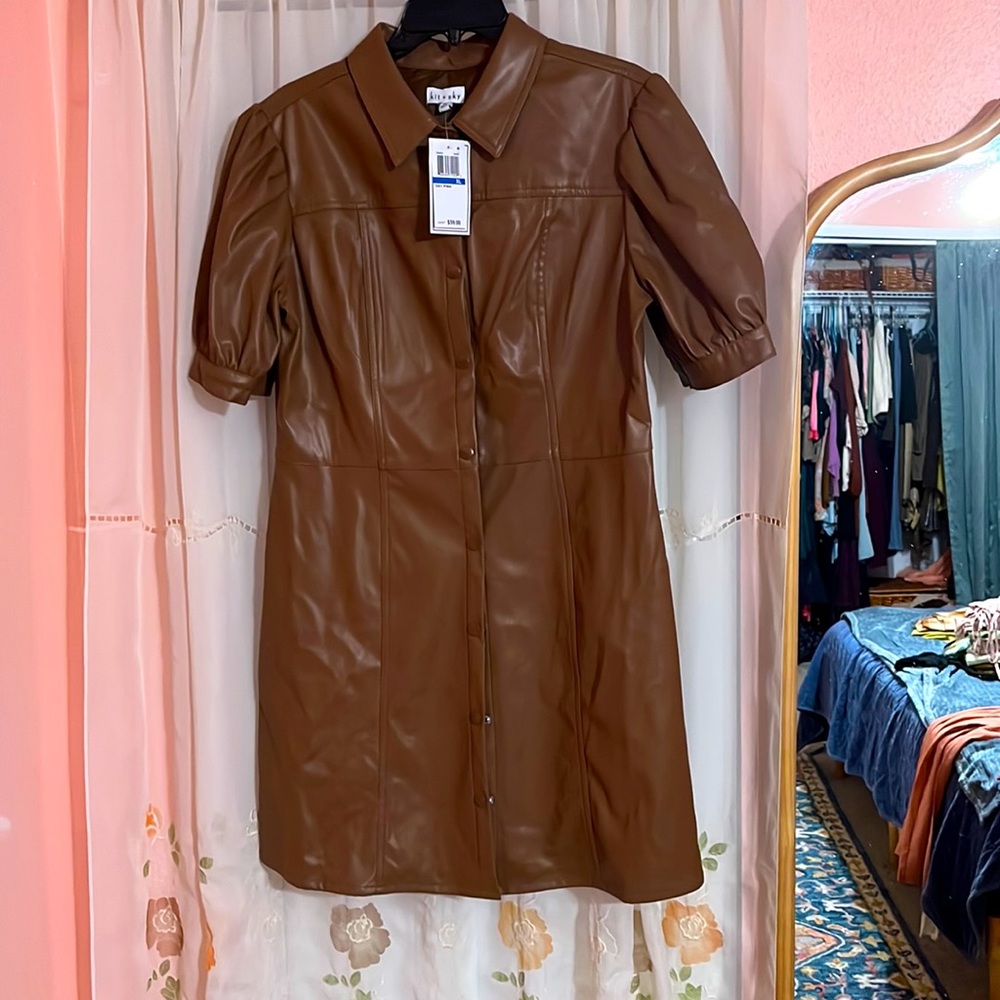 Kit and sky brown faux leather dress